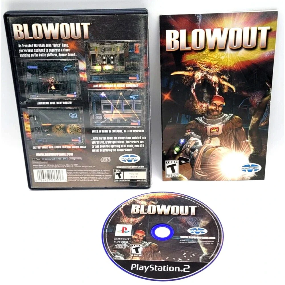 BLOWOUT COMPLETE IN BOX CIB PS2 PLAYSTATION 2 GAME MAJESCO‎